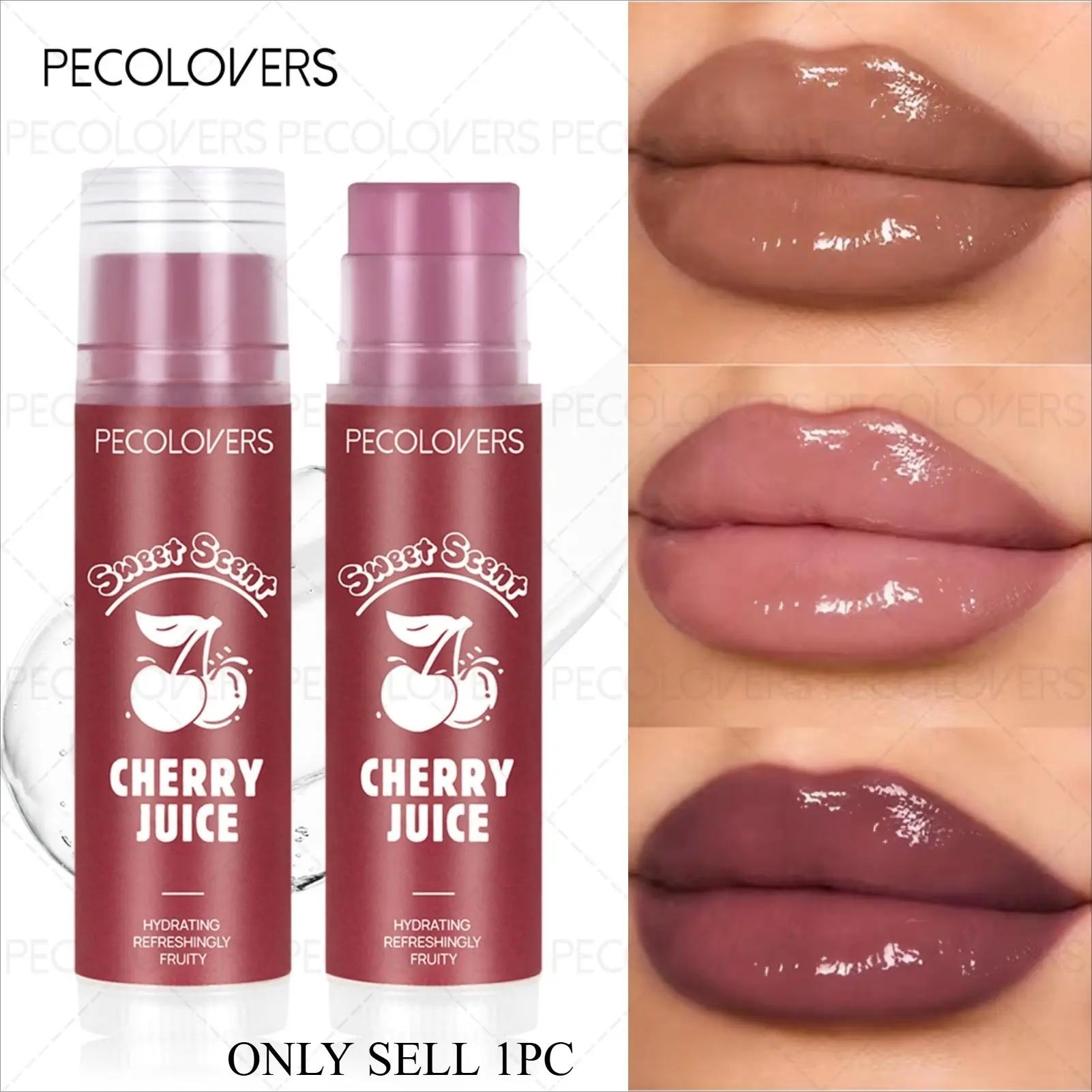 1PC Moisturizing Tinted Lip Balm Stick&, Hydrating  Lip Butter for Dry Chapped Lips, Lightweight Shine Lip Care Balm, Smooth Daily Makeup Lip Color, Holiday Gift for Women