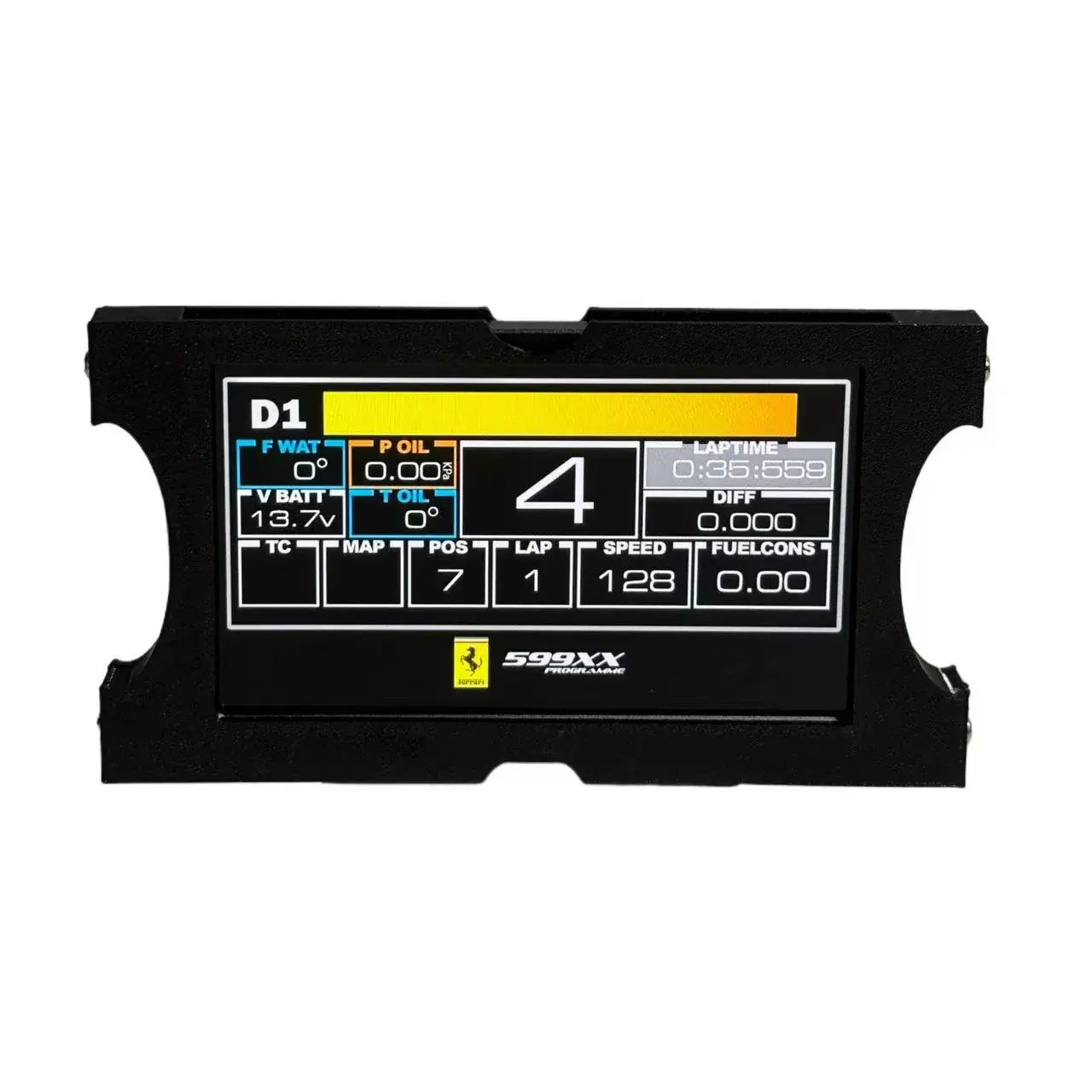 RX-04 Universal 5 inch Sim Racing Dashboard Display - PC Compatible with All Racing Wheel Bases - Custom Design Tool Included