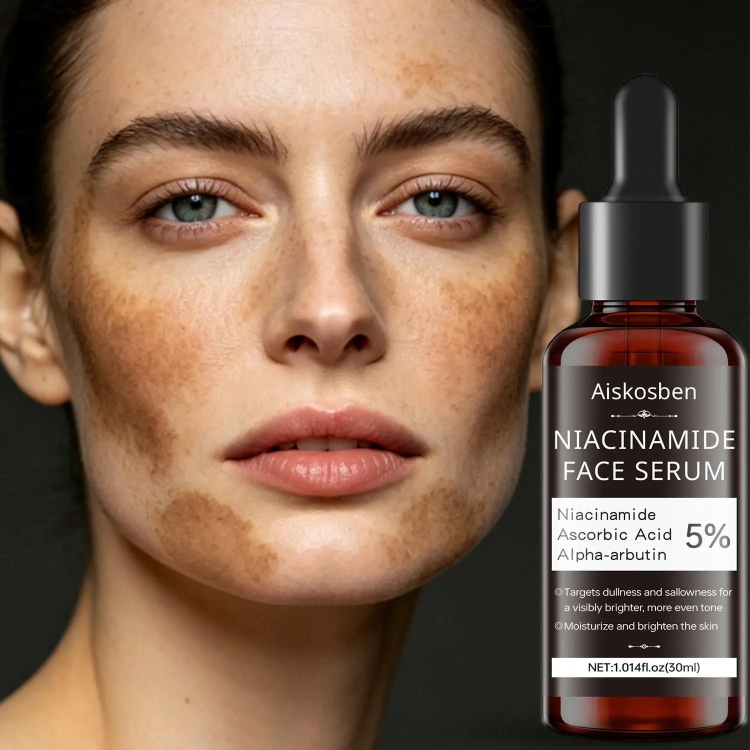 Niacinamide Face Serum 5%, Vitamin C & Alpha Arbutin, Brightening Essence, Reduces Dullness, Even Skin Tone, Brightening And Hydrating, 30ML