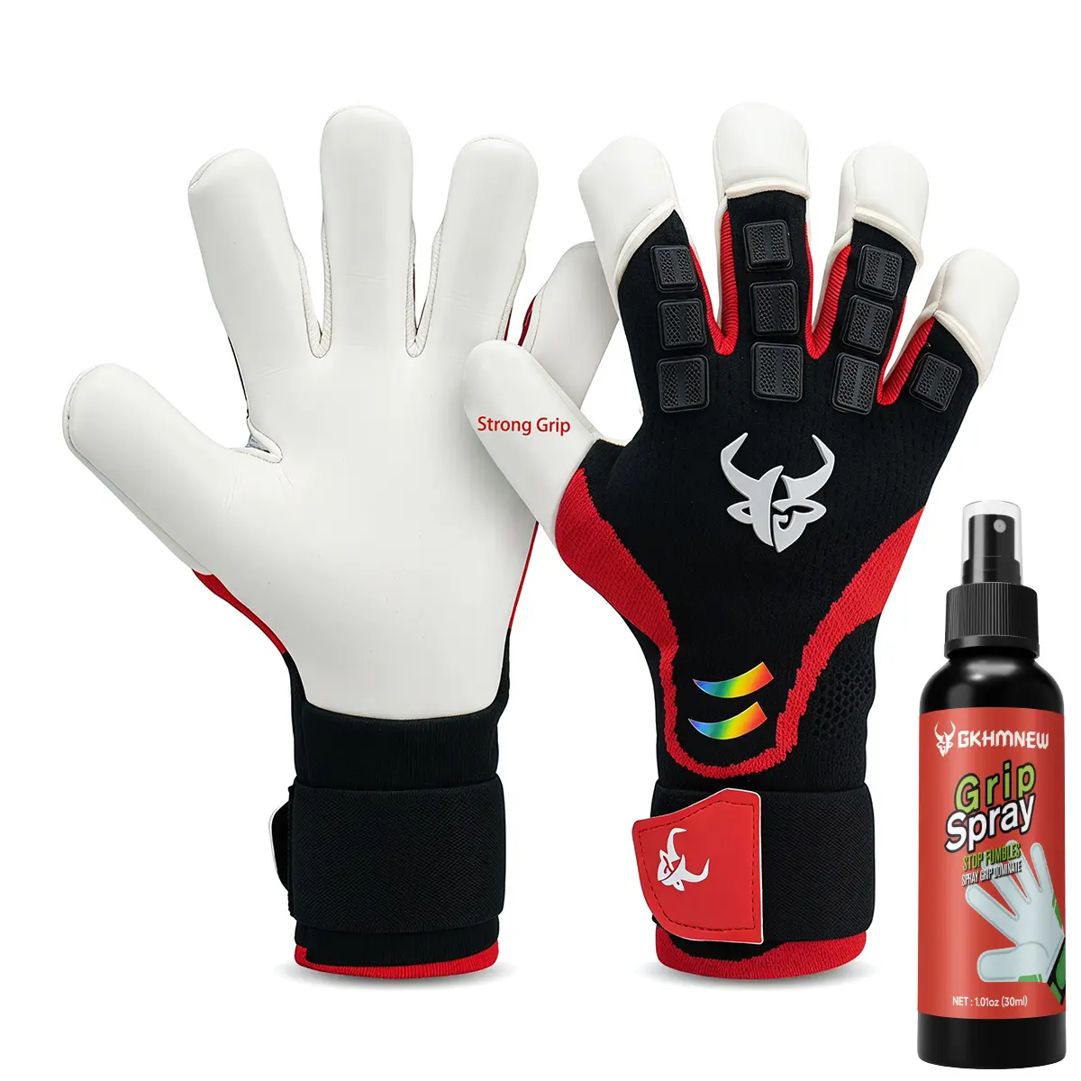 Soccer Goalkeeper Gloves With 30ml Goalkeeper Grip Spray for Kids Boys Children Youth&Adult Football Goalie Gloves with Strong Grips