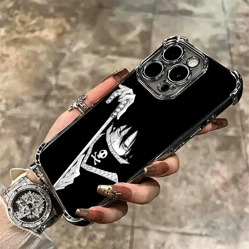 Hunter X-Hunters Feitan Portor Plating Phone Case For iPhone 16 17 Pro Max Air 17E 16E 14 15 Plus 12 13 11 Anti-Fall Protection
