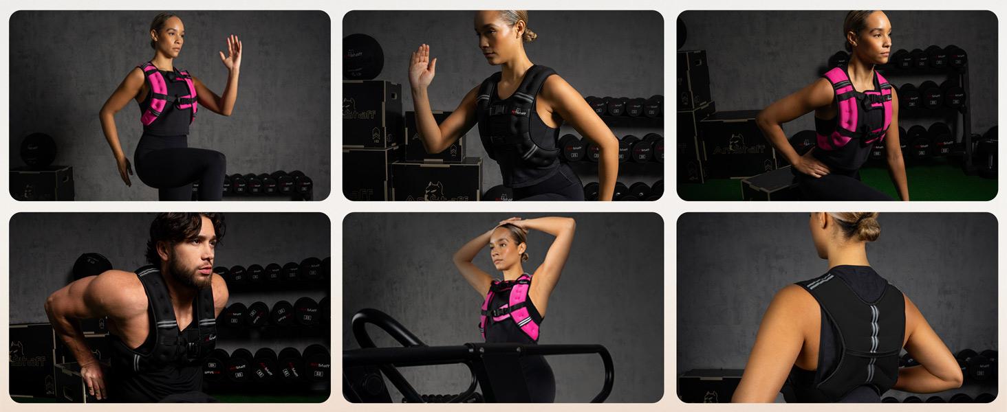 Weight Vest for Running, Strength & Muscle Building, Features Reflective Stripe for Safe Outdoor Workouts (available in 6lbs to 30lbs)