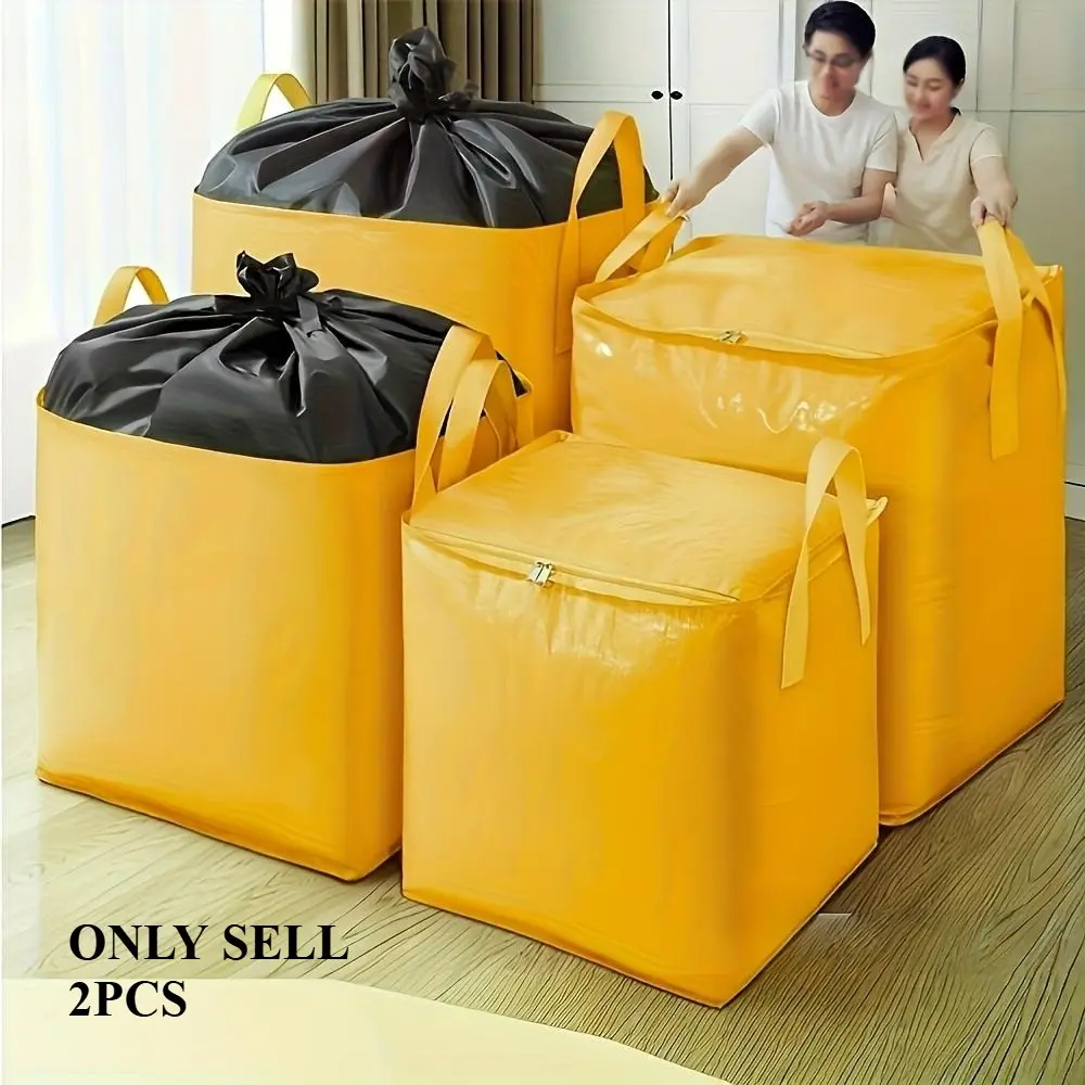 2/4Pcs Extra Large Thick Moving Bags, Heavy Duty Waterproof Storage Organizer Bags, Foldable Portable Design, Ideal for Dormitory Home Office Travel, Perfect Gift for Students and Workers, Multiple Sizes Available, Waterproof Zipper Bag