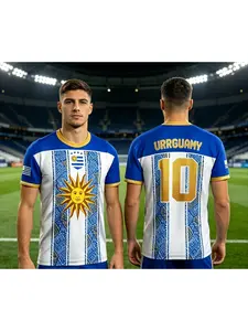 2026 New Uruguay 10 Jersey Men's Outdoor Sports Breathable Lightweight Player Fan Favorite T-Shirt, Casual Long Sleeve Loose Fit