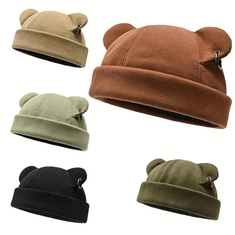 Autumn and Winter Polyester Warm Cartoon Docker Cap Brimless Hat Beanie Landlord Sailor Cap Girl and Women