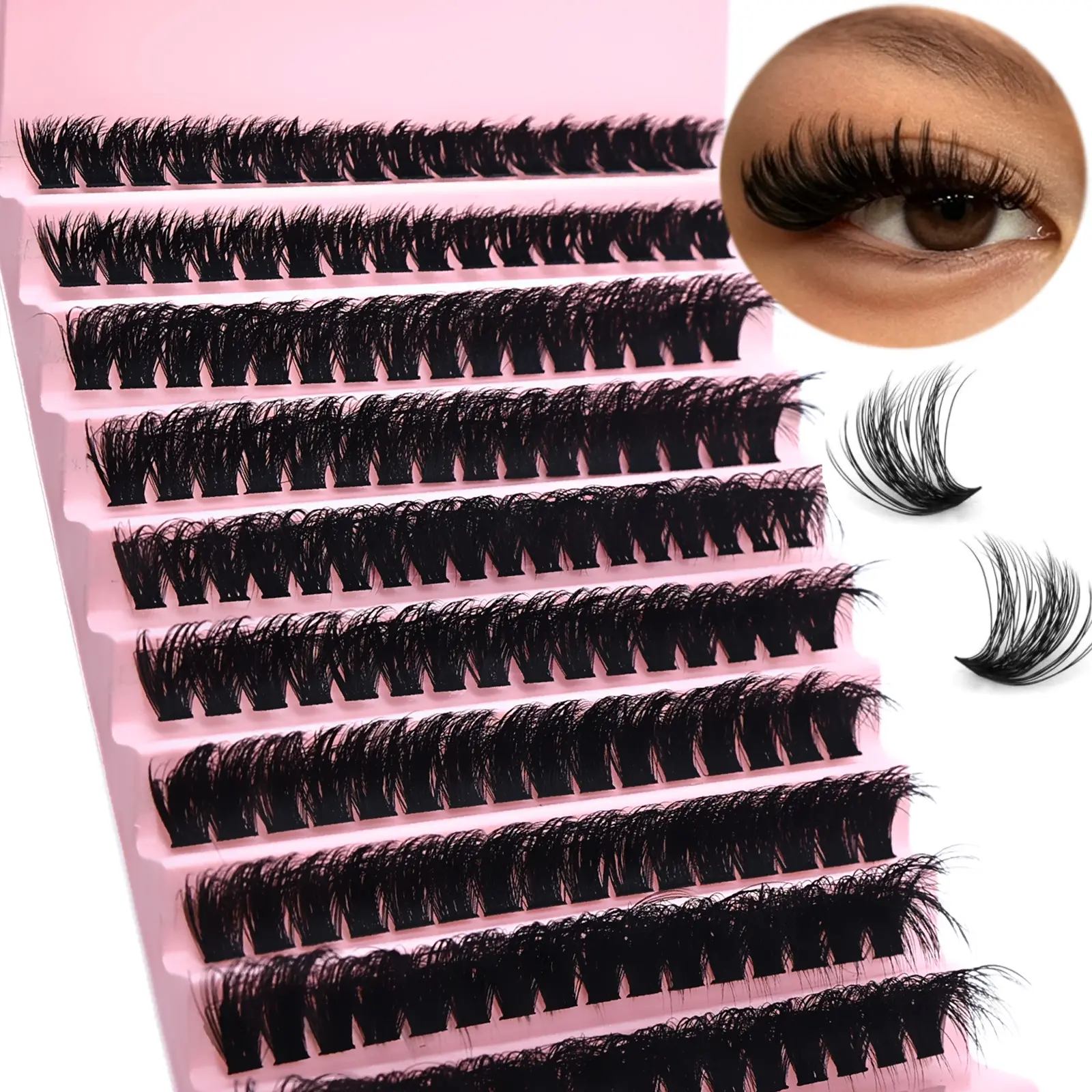 Lash Clusters DIY Eyelash Extensions Natural Wispy Individual Cluster Lashes Fluffy Self Application at Home Volume Fluffy Lashes