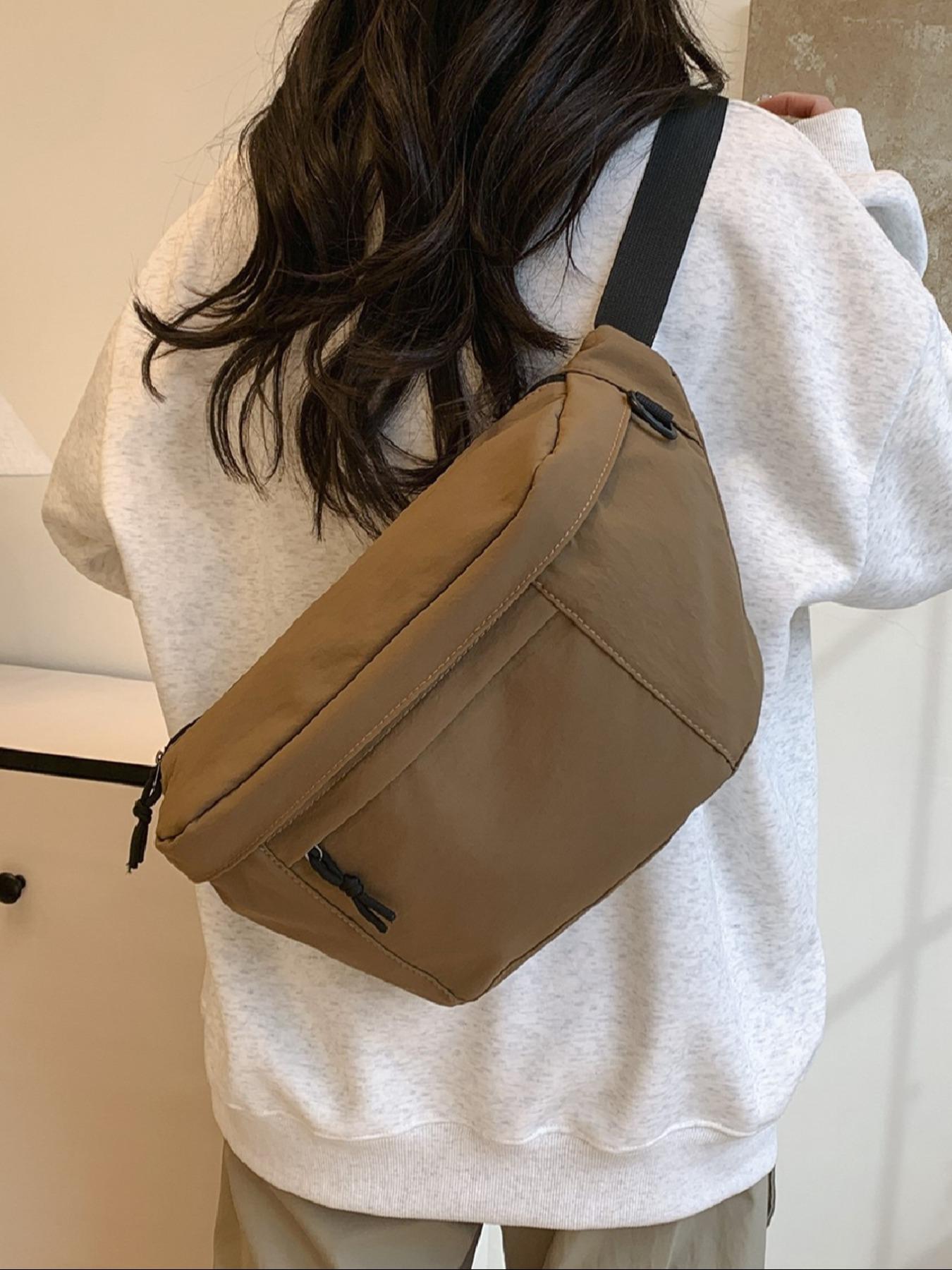 Women's Fashionable Large Capacity Embossed Textured Zipper Belt Bag, Casual Commuter Versatile Plain Fanny Packs, Simple All-match Bum Bag Women's Fashionable Large Capacity Embossed Textured Zipper Belt Bag, Casual Commuter Versatile Plain Fanny Packs, Simple All-match Bum Bag