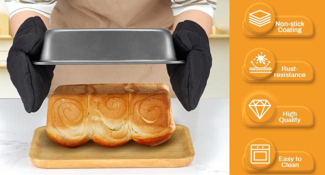 12PCS Nonstick Bakeware Set, Non-Toxic Carbon Steel Baking Pans Set with Wider Grip, Includes Roasting Pan, Cookie Sheet, Cake Pans, Muffin Pans, Cooling Rack, Oven Mitts, Easy Release