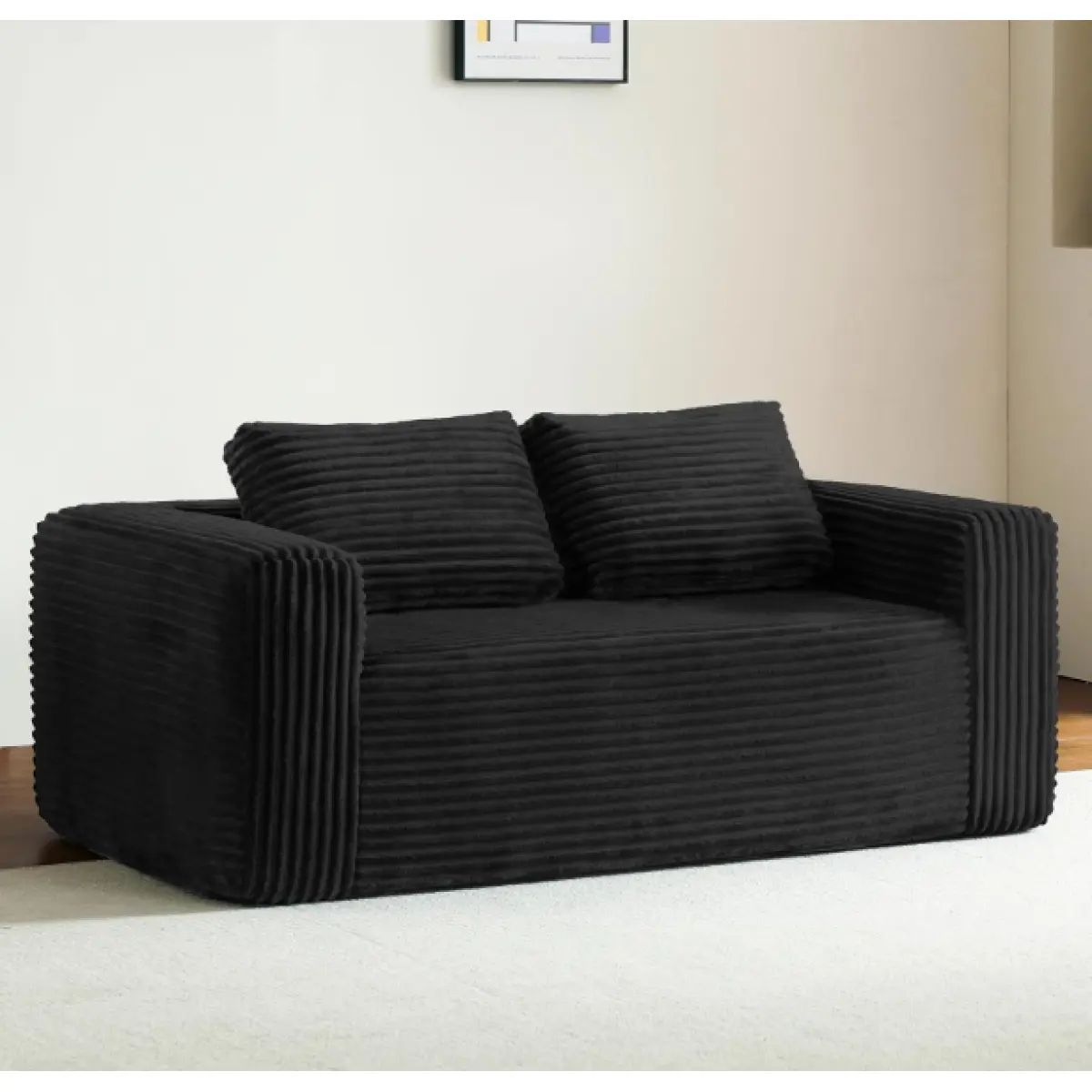 Cloud Loveseat Sofa Couch in a Box, 2 Seater Boneless Couch, Comfy Deep Seat Corduroy Sofa, Compressed, No Assembly, Memory Foam, Modern Small Couches for Small Spaces, Apartement