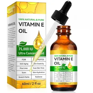 Pure Vitamin E Oil 75000 IU 2Fl Oz 100% Natural Moisturizer for Face Body Hair Scars Wrinkles Dry Skin Stretch Marks #VitaminEOil #SkinMoisturizer #StretchMarksOil #ScarCareOil