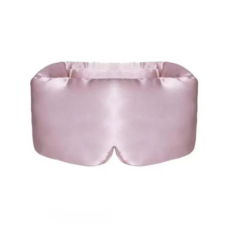 Cooling Silk Sleep Mask for Women, 3D Pressure-Free Design in Neutral Tones with Adjustable Strap & Storage Pouch - A Self Care Staple for Travel or Coffee Shop