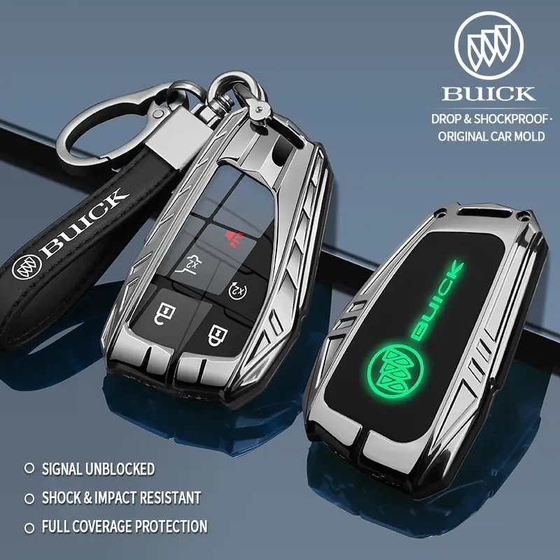 Car key cover suitable for Buick Envision S/Plus, Encore GX, Avenir, LaCrosse, Enclave, Envista. Dark, trendy, cool, tech-style car key case that’s fingerprint-proof, drop-proof, scratch-resistant, and perfect for customizing your keys.