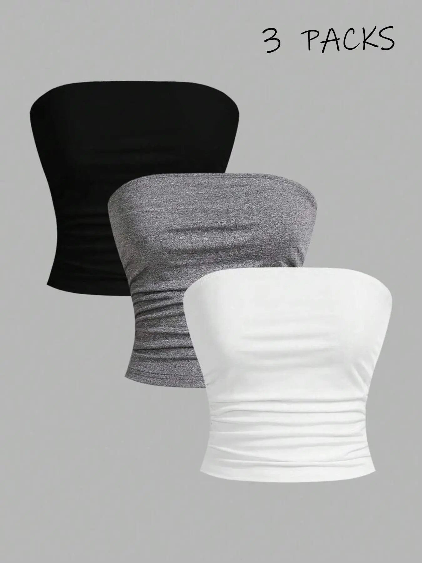 Women's Casual Solid Color Tube Top Set, Sexy Backless Chic Crop Tops, Y2K Style, Breathable & Comfortable Fabric, Summer Fashion, Trend