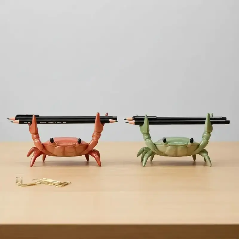 Crayfish Pen Holder Set, 2 PVC Crayfish Desktop Organizers, Office and Home Decor Stands, Desk Accessories, Stationery Supplies, Aesthetic Desk Accessories