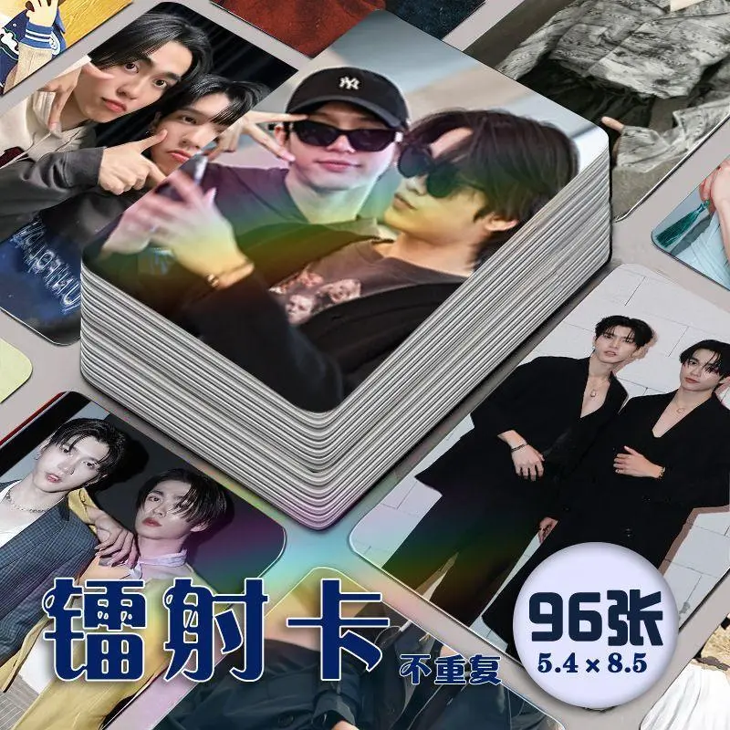 96pcs Thail Star AouBoom Aou Boom Couple Photo Laser Mini Card Wallet Small Card Fans Birthday Collection Gifts