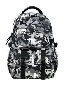 Camouflage Letter Print Backpack, Large Capacity Student Bag, Street Style Laptop Backpack, Multi-Layer Storage, Breathable Design, Multi Compartment Backpack
