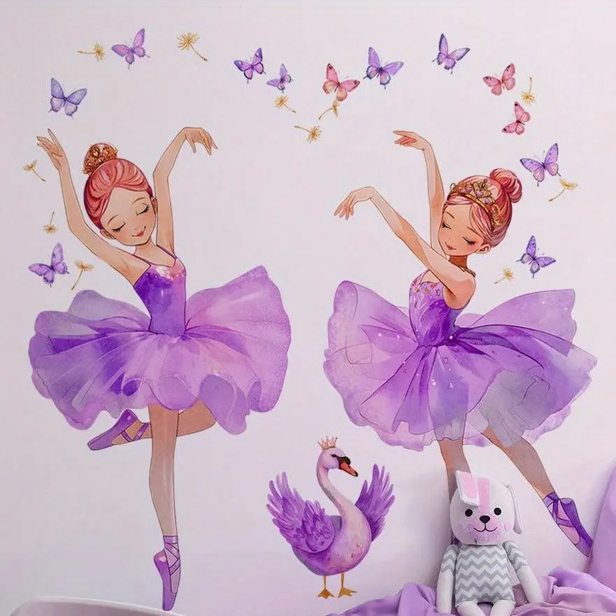 Dancing Girl Wall Sticker, Decorative Sticker, Decoration Sticker, Wall Decal, Home Decor, Handmade Assembly, Static Adhesive, Perfect for Bedroom, Living Room, Kitchen Door or Walls