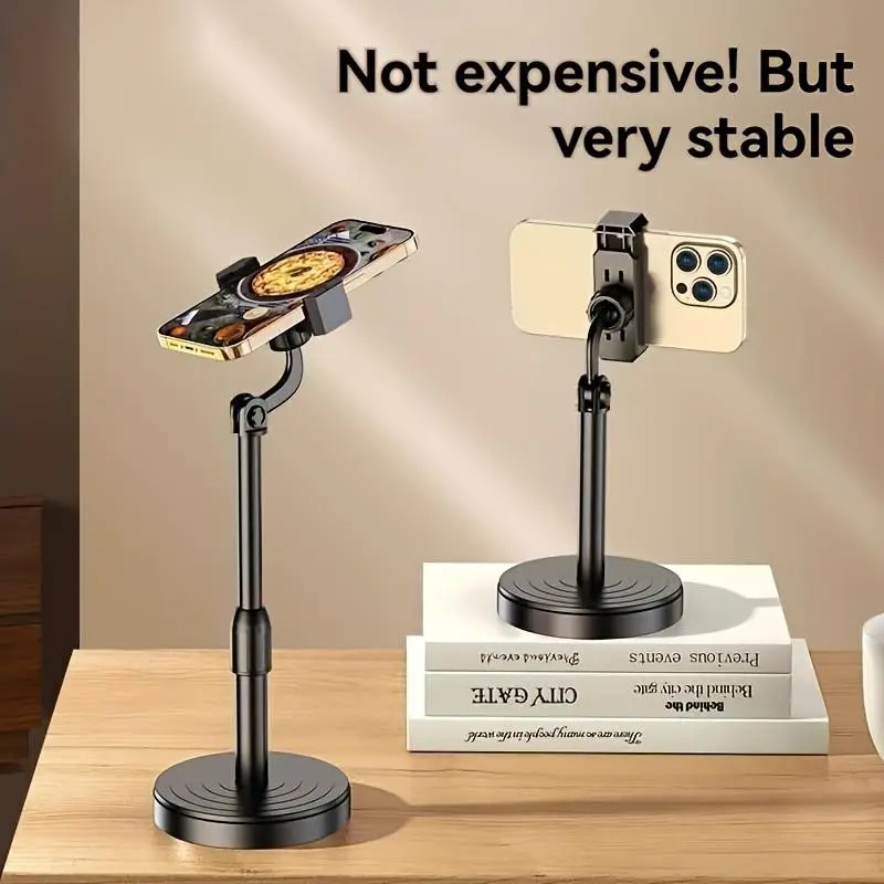Adjustable Height Multi-Angle Abs Smartphone Stand, Durable Waterproof Tripod Base, Stable Holder for iPhone Android, Video Viewing Photography Gaming