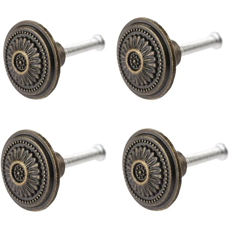 4 count Small  Style Single Hole Cabinet Knobs, 1.02" x 0.67" | Drawer Handles for Cupboard Dresser Wooden Case Bookcase  Box