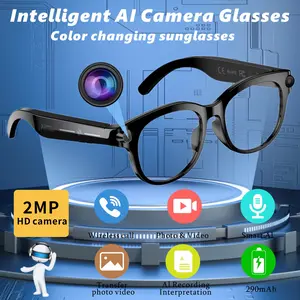 Ai glasses with camera, AI glasses, high-definition camera, color changing sunglasses, long battery life, voice assistant/photo/recording/call/AI translation/smart visual recognition/music playback, sports, office, dressing, holiday gift