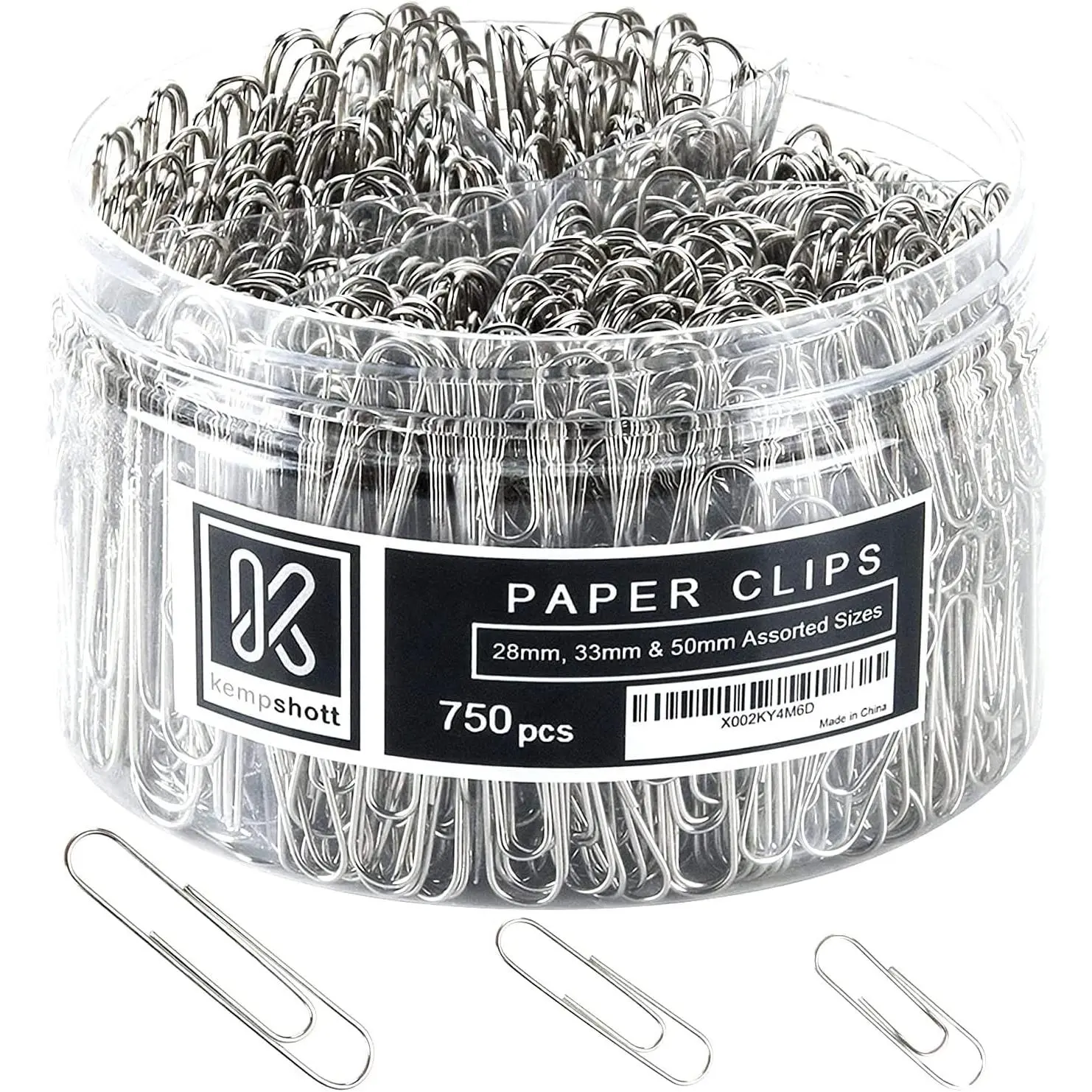 750 Paper Clips Assorted Sizes Small, Medium and Large for Paperwork Ideal for Home, School and Office Use (Assorted, Silver)