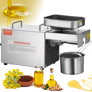 【DealsForYouDays】VEVOR Electric Oil Press Machine, 700W Stainless Steel Oil Extractor Machine, 140/ 284 Constant Temperature, Hot Press Oil Expeller for Pressing Peanuts, Sesame Seeds, Rapeseed, Tea Seeds