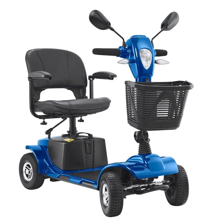 VEVOR Heavy-Duty 4 Wheel Mobility Scooter for Adults Seniors - Folding Electric Powered Mobility Scooter 12 Mile Long Range, Travel Scooter with 9 Climbing Capacity, 265lb Capacity