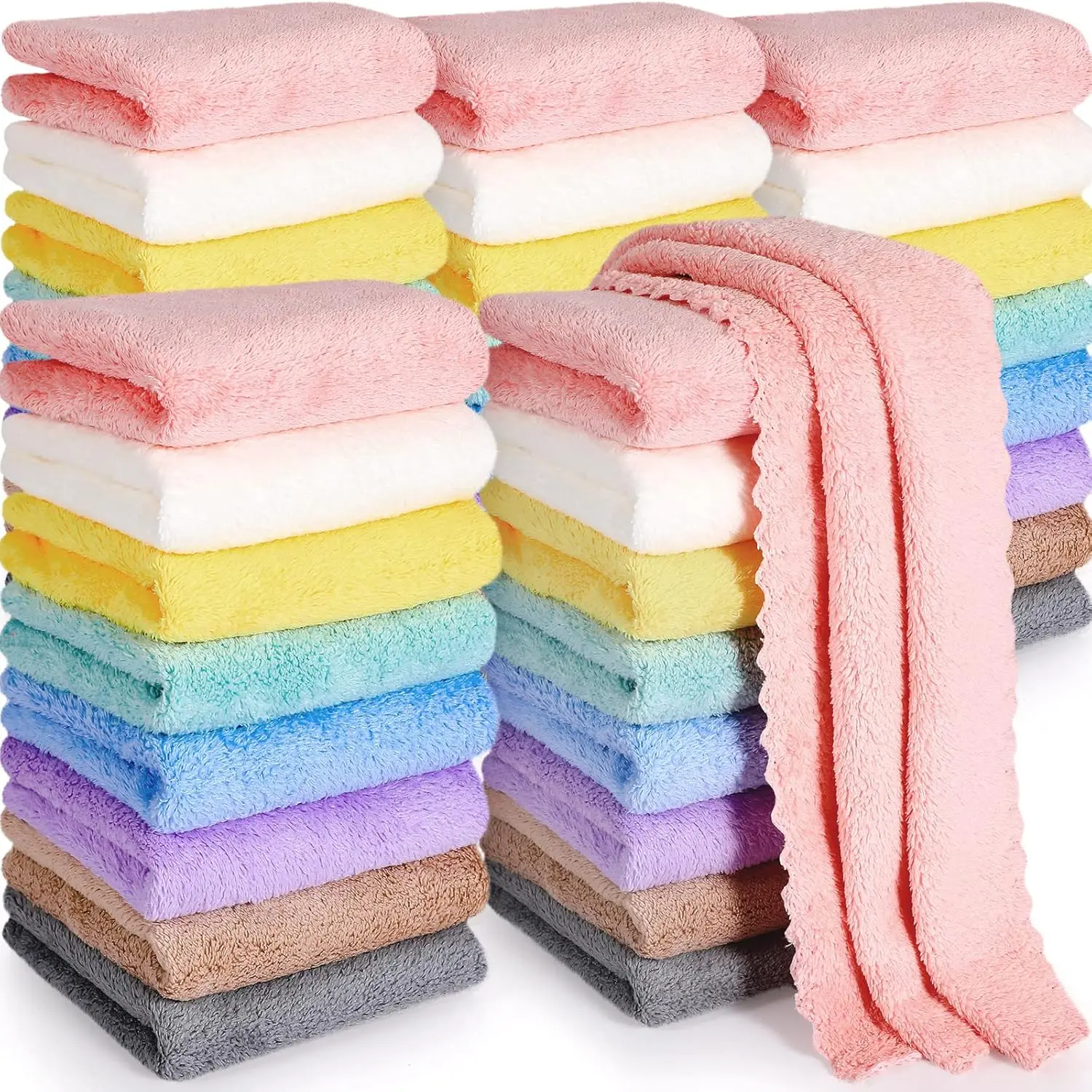 40 Pack Baby Burp Cloths Bulk 20x10 Inch Absorbent Muslin Burp Cloths Microfiber Baby Washcloths Burp Rags Burping Cloths Newborn Infant Toddler Bath Essentials(Multicolor)
