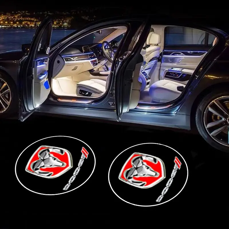 2PC Led Car Door Welcome Light Logo Shadow Projector Laser Lamp For Dodge Durango Ram 1500 Charger Caliber Journey Demon Nitro Challenger Auto Accessories