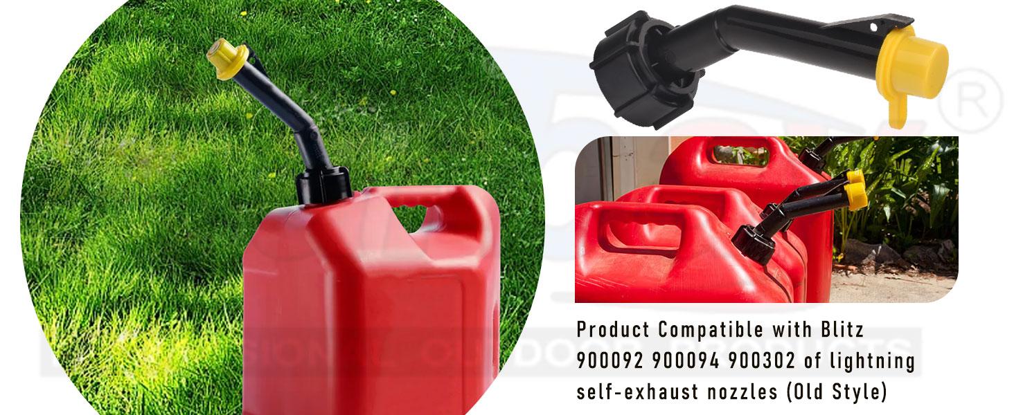 5 Pack Gas Can Spout/Fuel Gas Can Jug Spouts Nozzles Rings and Caps for Blitz 900302 900092 900094 Old Style Fits Gas & 4 Gal, 5 Gal Can