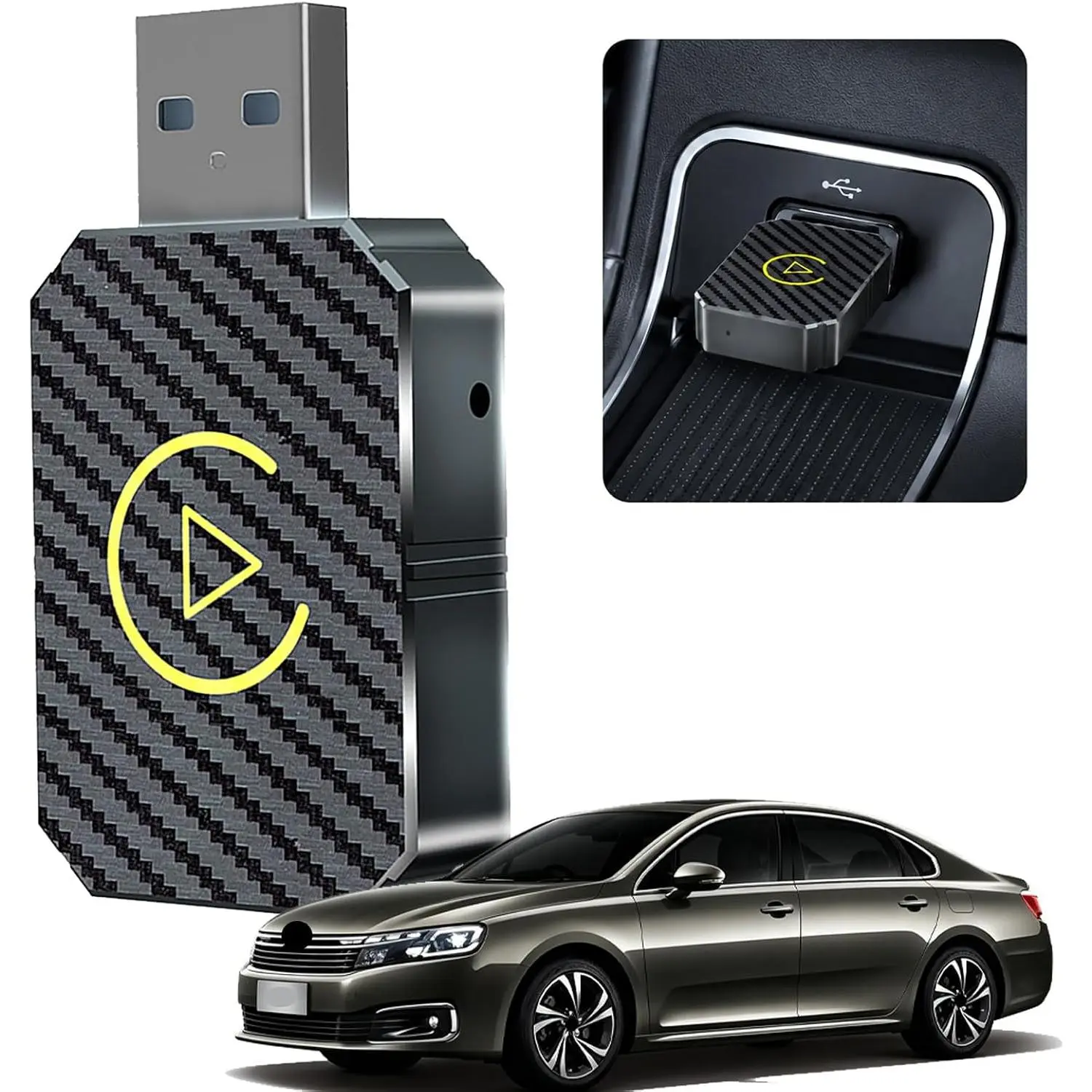Wireless CarPlay Android Auto Adapter - Convert Wired to Wireless in Seconds, Compact Design with USB Extension Cable, Stable Connection & Near-Zero Latency for 2020+ Vehicles [Compatibility List]