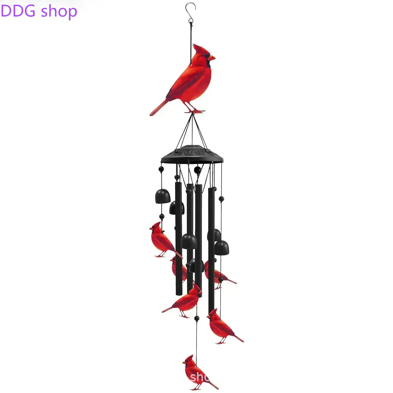 Vintage Hummingbird Wind Chime Outdoor Deep Tone Metal Tube Bell Hanging Ornament Melodic Garden Deco Sympathy Gift