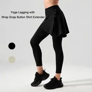NELEUS Women's High Waist Leggings with Wrap Skirt 2 in 1 Anti-Sheer Sport Skort for Yoga Tennis summerwins