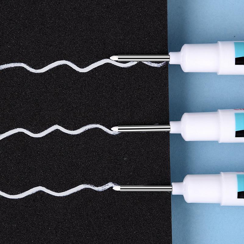 White Marker Pen (3 Counts), Quick Dry Marker Pen, Anti-fading Pen, DIY Craft Pen for Glass, Faux Leather, Wood, Metal, Permanent Oil Marker