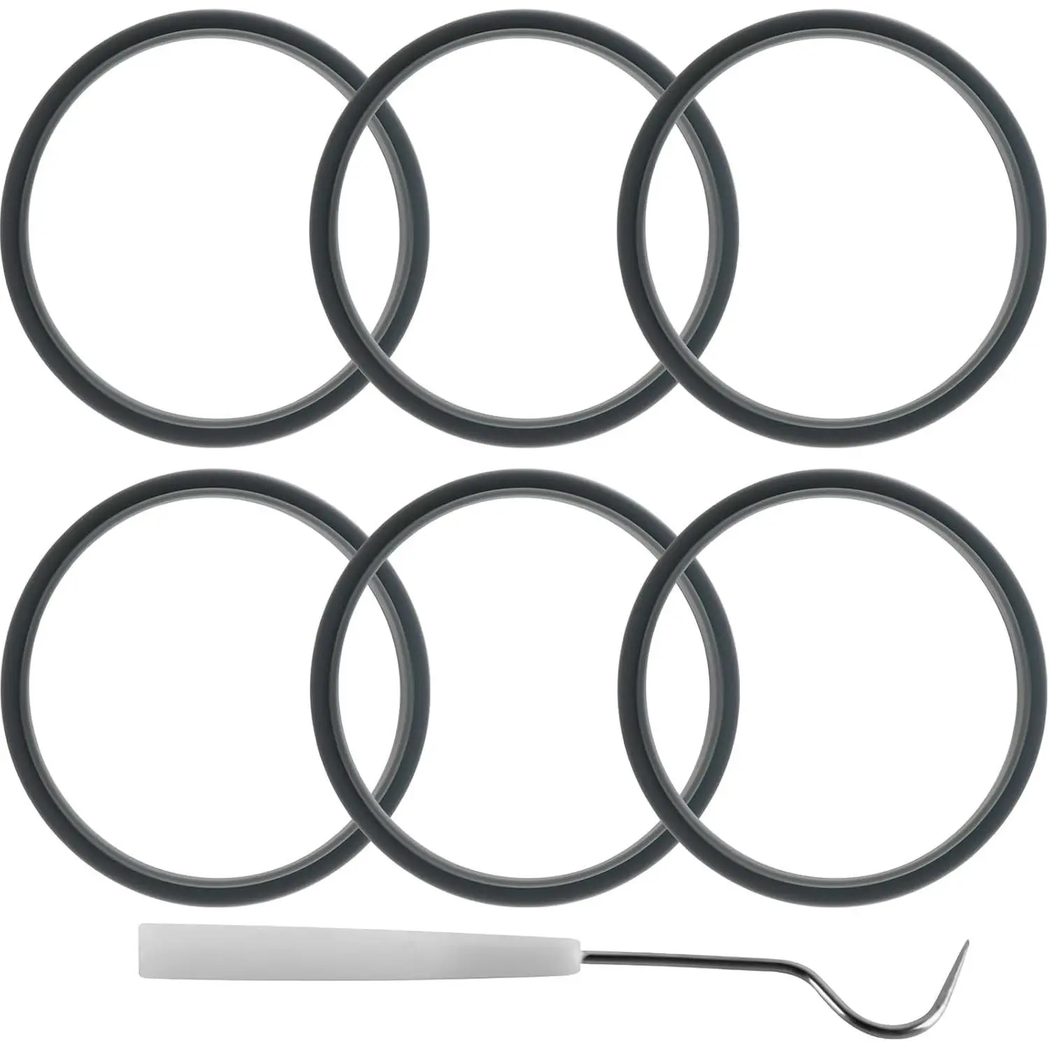 6-Pack Rubber Gasket Seal Ring Blender Parts, Fits Extractor Blade for NutriBullet 600w/900w Blenders