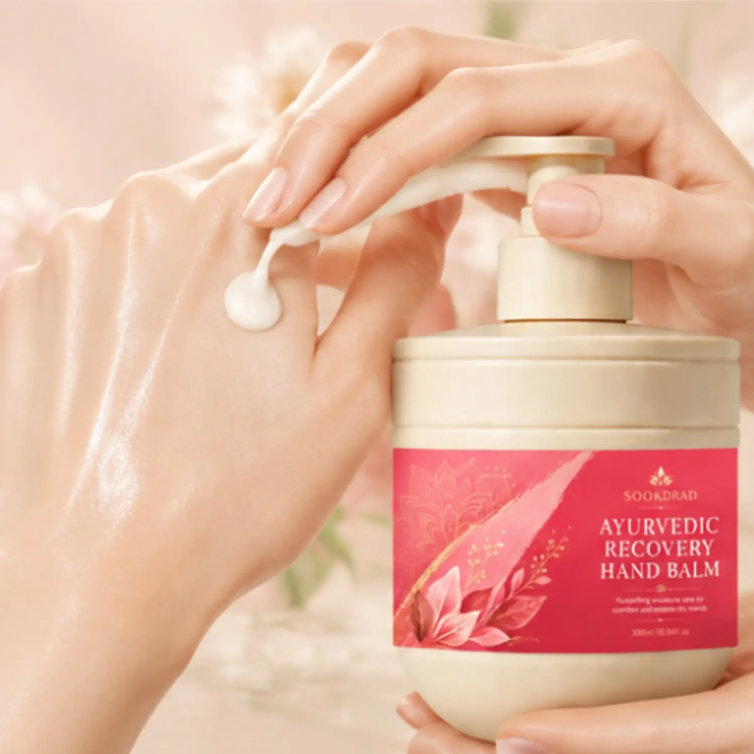 Ayurvedic Recovery Hand Balm, nourishing moisture care, comfort dry hands, restore dry hands, hands, 10.58fl oz, dry skin, 300ml