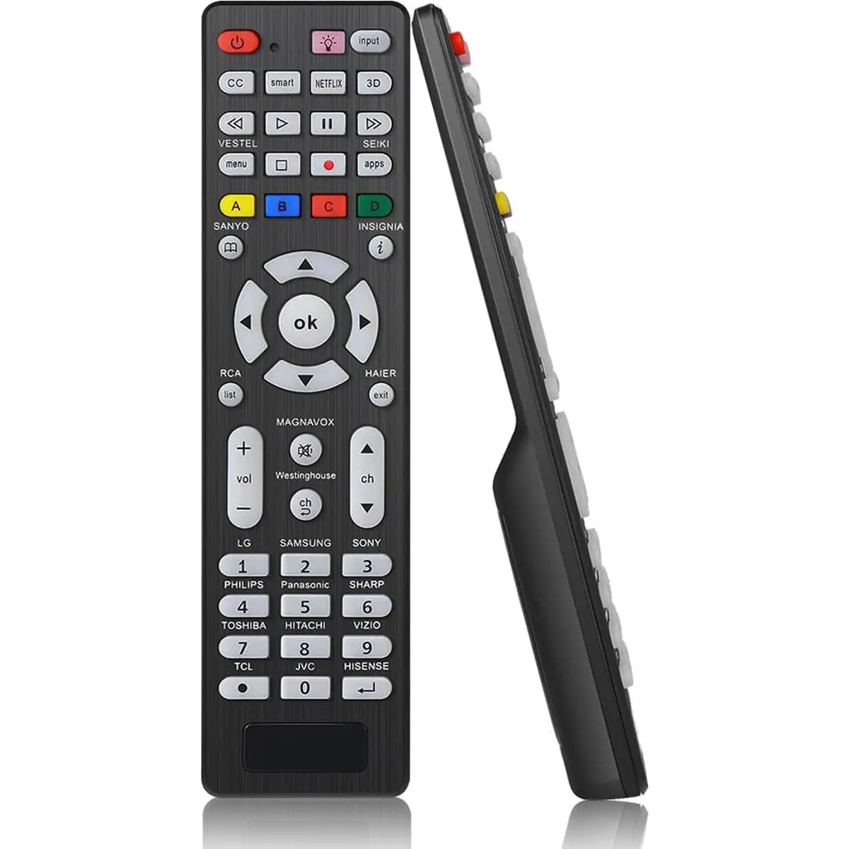 Universal TV Remote Control with Backlight Button Compatible for Samsung, LG, Vizio, Philips, Hitachi, Sanyo, RCA, JVC, TCL, Hisense, Seiki, Insignia, Magnavox, Panasonic and More Brands Smart TVs,Protective,Case,HDMI,Splitter,tall,tripod,sound,effect