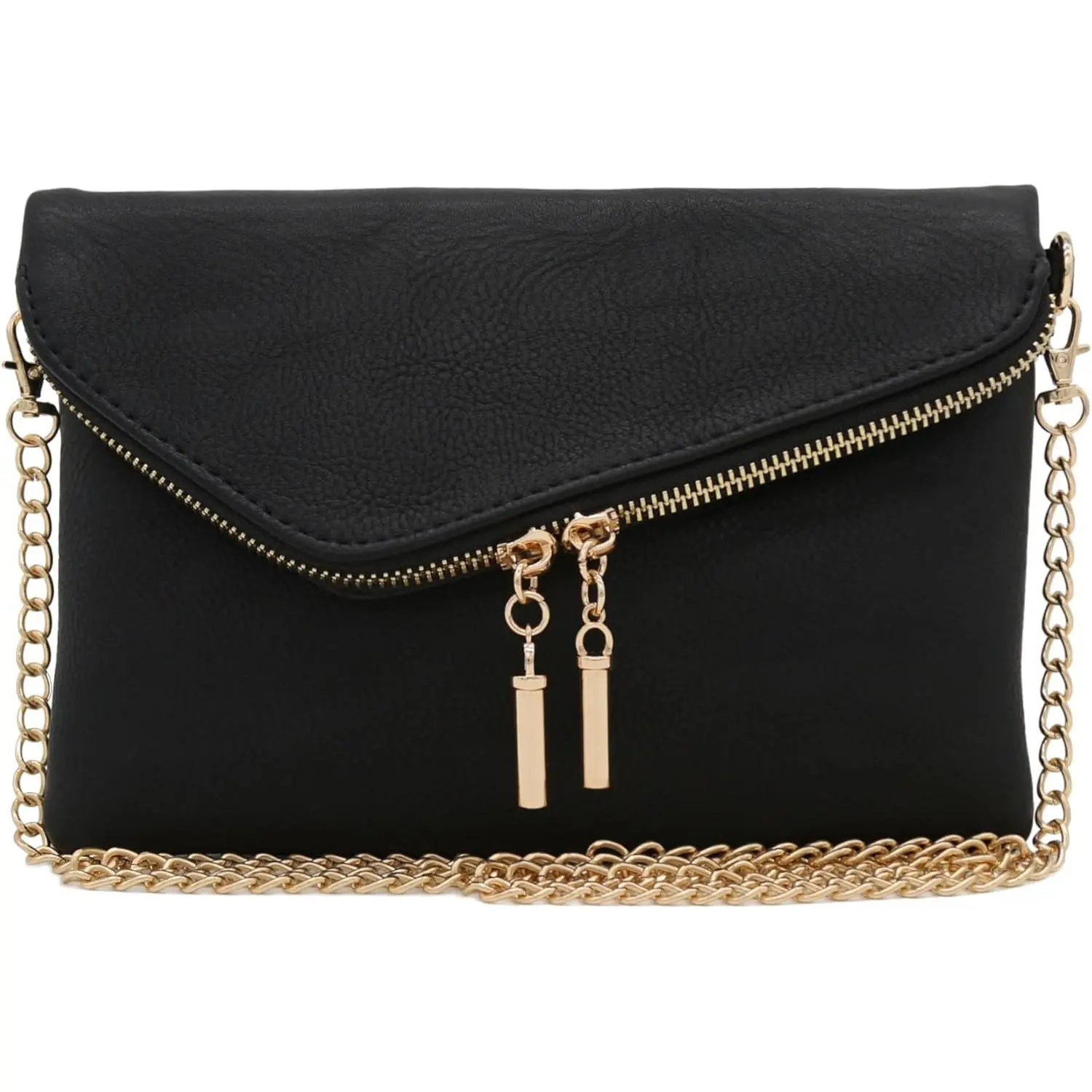 Fashionable Puzzle-Pattern Envelope Clutch Bag with Chain Shoulder Strap