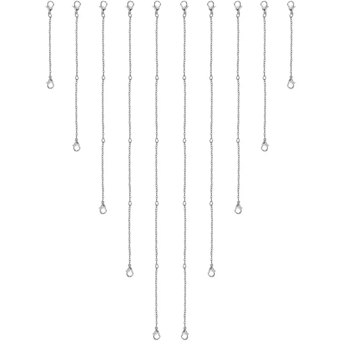 10 Pack Necklace Extenders, Alloy Extender Chains Set, Necklace Extender, Necklace Extendaer, Stainless Steel Necklace Extender, Necklace Extension,  Extenders for Necklaces ()