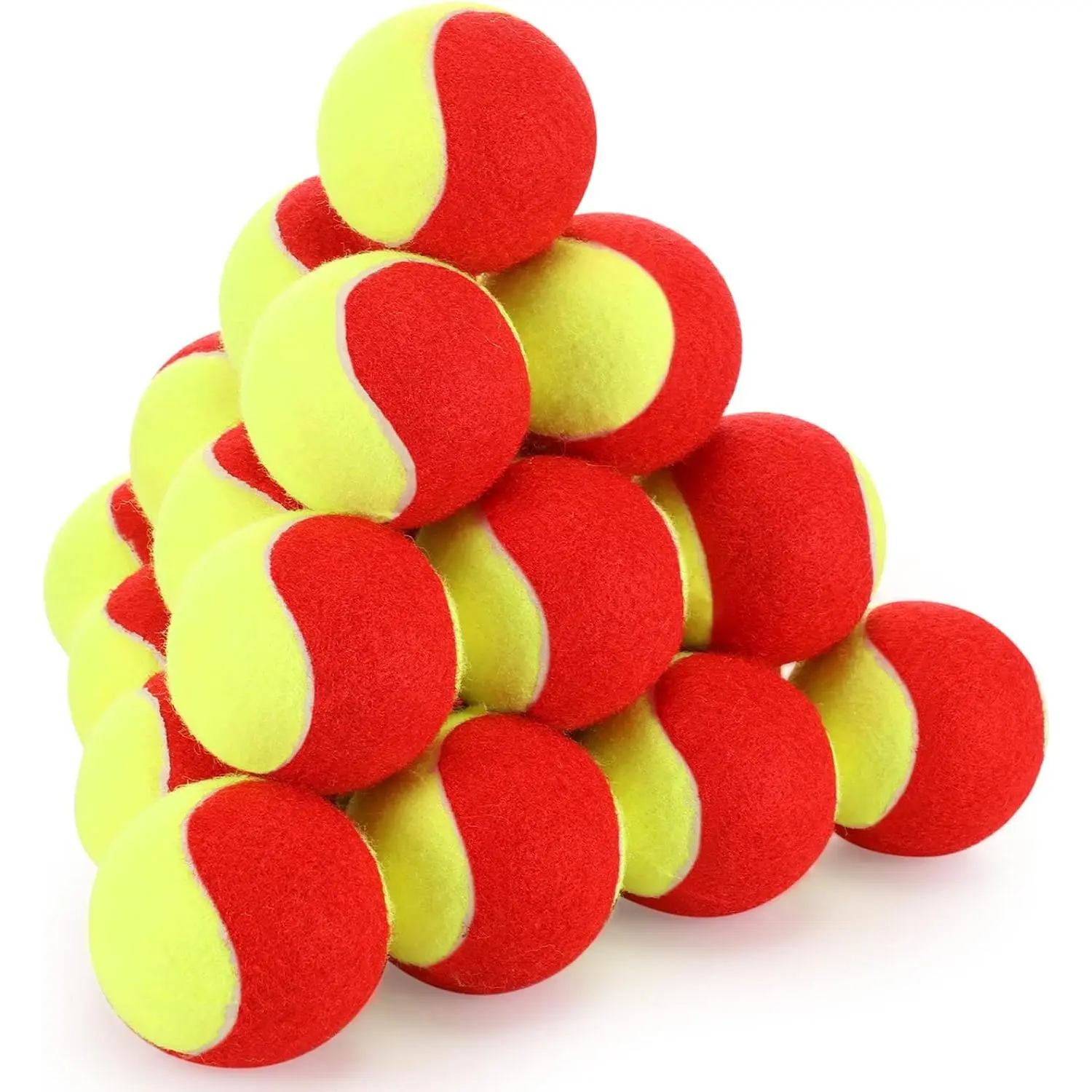 24 Pack Tennis Balls for  75% Low Compression Stage  Tennis Ball Bulk for Beginners Ball Machine  Transition Practicing   Playing Practice  Short 36 Foot Court