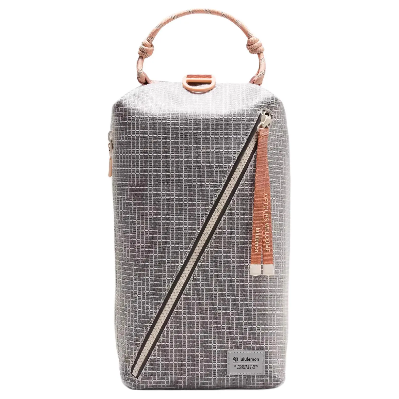Lululemon 9L Fast Track Crossbody Backpack for Women, Color Blocked Cord Material Bag with Detachable Adjustable Paracord Strap (Light Ivory, Shell Mist Pink), Color Blocked Backpacks, Cord Material Backpacks