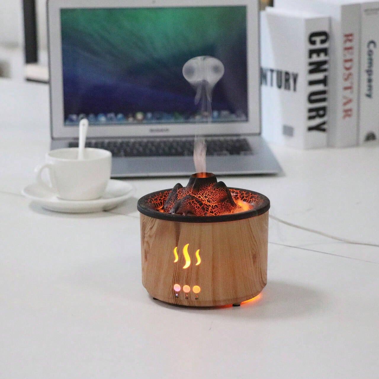 Flame Ring Humidifier Diffuser, Household Diffuser Humidifier, Cold Mist Aromatic Silent Evaporator, Volcanic Lava Humidifier, Suitable For Offices, Gyms, Bedrooms And Living Rooms