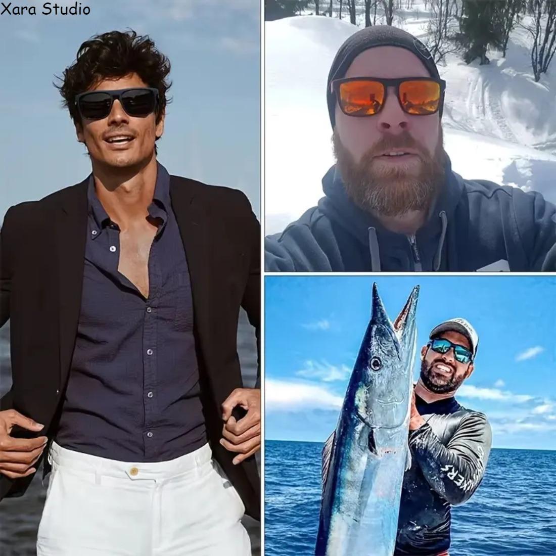 4 Pack Polarized Square Sunglasses for Men & Women – UV400 Lightweight Durable Sports Eyewear, Classic Frame Outdoor Shades for Driving, Fishing, Cycling, Travel & Daily Wear