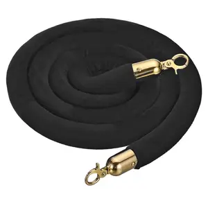 4.9 Feet Plush Post Rope with Clip Hooks, Personnel Control Isolation Rope for Hotels and Theaters, Queue Separation Barrier