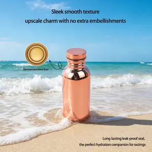 2026 New Glossy Electroplated Copper Sports Water Bottle, American Style Yoga Fitness Travel Outdoor Adventure Cup
