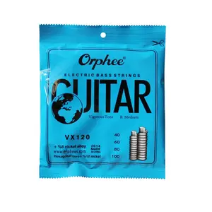 Orphee Vx120x Series Electric Bass Strings, Carbon Steel Hex Alloy, Beginner School Band, 45-100 Gauge Suitable for electric bass with 4 strings, 5 strings, and 6 strings