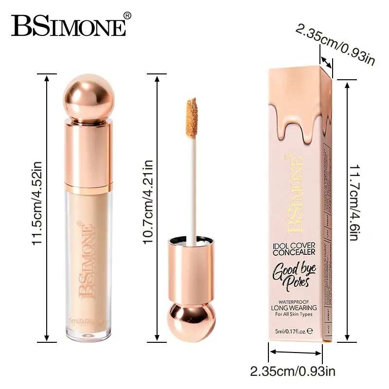 Bsimone Multi-Functional Liquid Concealer, Long-Lasting Coverage, Antioxidant Formula, Covers Dark Circles, Blemishes, Redness, Smooth Texture