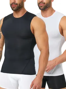 2-Pack Men's Body Shaping Tanks, Breathable Mesh Back Design, Fitted Sleeveless Workout Vests Compression Fit for Summer Training and Running,thanksgiving outfits,christmasgiftideas
