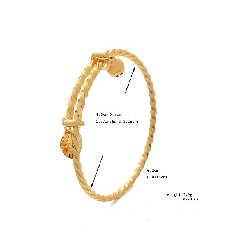 Ethiopian /Arab/African Lucky Bell Baby Kids Children Gold Color Birthday Bangle Bracelet Jewelry Gift