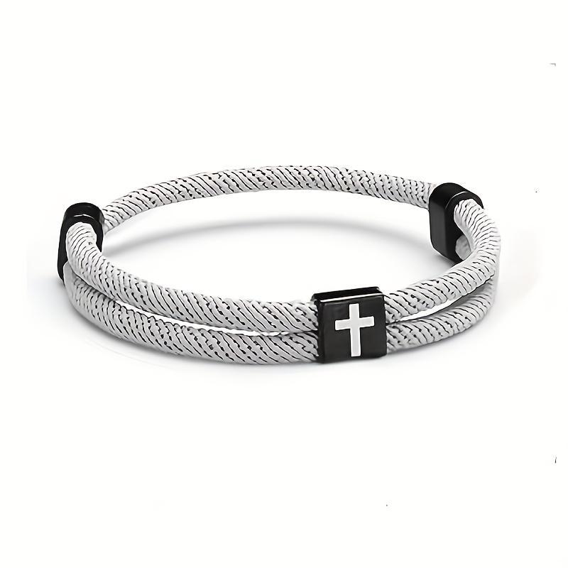 Adjustable Braided Cross-Knot Bracelet for Men Stylish Everyday Wear Ideal Birthday or Anniversary Gift for Boyfriend